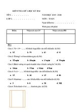 Đề kiểm tra giữa học kỳ 2 môn Toán Lớp 2 - Năm học 2019-2020